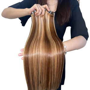Extensiones de cabello Remy alineadas de primera calidad, hueso espejo recto, cutícula sedosa, superbrillante, doble dibujado, paquetes de peluca vietnamita - Product Image 1