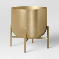 Pots et vases à fleurs modernes en fer chromé doré pour plantes d'intérieur, support de sol durable