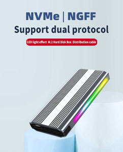 Boîtier M.2 RGB en aluminium, boîtier SSD M2, USB Type-C 3.1, boîte de disque dur à double protocole avec RGB - Product Image 5