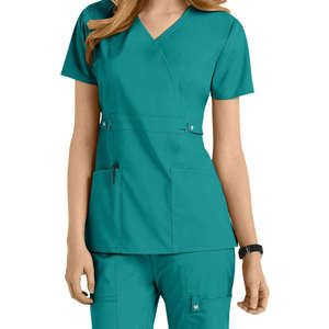 2024 usine en gros marque privée à manches longues confortable femmes infirmière personnalisée mode gommage médical col en v, uniforme d'infirmière - Product Image 5