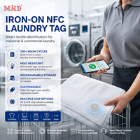 Étiquette de lavage NFC imperméable et lavable avec NTAG213/215/216/424/1K, petite étiquette en tissu programmable de 25 mm pour vêtements