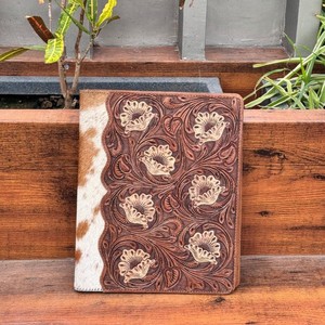 Hot Selling <b>A4</b> A5 Size File Cover <b>Portfolio</b> Papers Documents Organizer High Quality Soft Leather Cover With Tooling & Pockets - Product Image 4