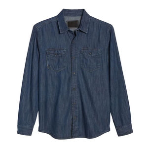 Chemise en jean pour homme, tendance, design personnalisé OEM, couleur unie, vêtements décontractés, chemise en jean surdimensionnée personnalisée pour homme - Product Image 5