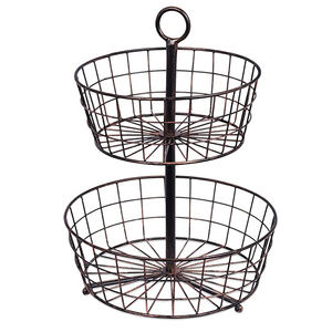 Home Kitchen & Multipurpose Uses Heavy-Duty <b>Metal</b> Handmade Decorative <b>Storage</b> <b>Basket</b> Gold Plated With Handles - Product Image 2