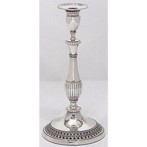Bougeoir Votif Vintage Couleur Argent Gravé Design Décoratif Maison Mariage Centre de Table Pilier Forme Cône Candélabre - Product Image 1
