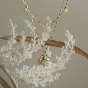 Collar con Colgante de Turquesa Estilo Bohemio, Joyería Chapada en Oro y Plata S925 - Product Image 4