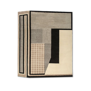 Alfombra de Lana Anudada a Mano Aiwl-3066, Color Marfil, Diseño Geométrico Boho Rectangular, para Entrada, Pasillo, Estilo Abstracto Tabriz, Hecha a Mano - Product Image 1