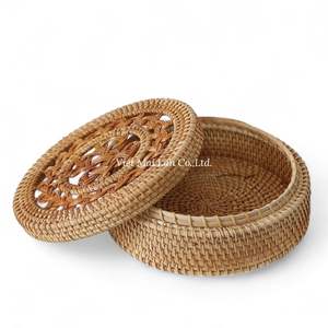 Caja de Almacenamiento de Ratán Hecha a Mano Ecológica, Tejida con Fibra Natural para Soluciones de Organización del Hogar Sostenibles - Product Image 2