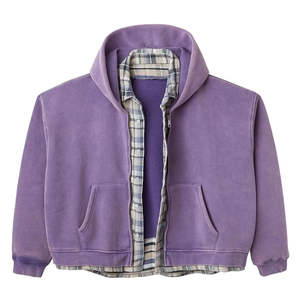 Sudadera con Capucha Personalizada 2025, Estilo Vintage, Lavada, Mezcla de Algodón Grueso, Corte Regular, con Cierre y Estampado Digital para Hombre, Invierno - Product Image 1