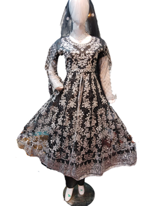 Robe de style Maxie brodée fantaisie pour femme Vêtements pakistanais prêts à l'emploi respirants pour les occasions de club - Product Image 6