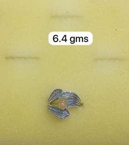 Natural Ethiopian <b>Opal</b> Cabochon 92.5 <b>Silver</b> <b>Rings</b> for Women for Engagement Anniversary Wedding Party or Gift - Product Image 1