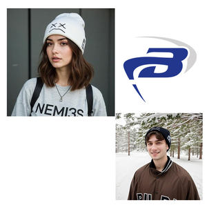 bonnet homme Minimalist Face Embossed Breathable <b>Waterproof</b> Unisex Street Style Winter Anime <b>Beanie</b> Cap Custom Logo Travel - Product Image 3