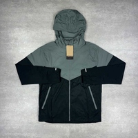 Veste coupe-vent pour homme, nouveau design 2026, veste en nylon sport de haute qualité, grande poche, bleu clair, imperméable, vêtements d'extérieur