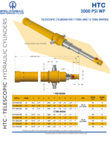 Vérin hydraulique télescopique standard pour essieu avant, capacité de charge de 7/12 tonnes, pour remorque basculante en Amérique