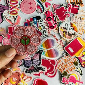 Wholesale Custom 3D Flower Embroidery Patches Iron-On Colorful Cloth <b>Christmas</b> Embroidered Heart Design for Hats <b>Hoodies</b> Jackets - Product Image 3