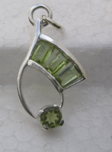 Natural Peridot <b>Pendant</b> for Women Handmade 925 Sterling Silver Rose Gold Bezel Setting <b>Emerald</b> Cut Diamond Animal Shah Gems - Product Image 1