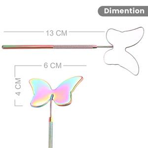 Handheld Butterfly Shape Large Handle Multi Color Eyelash <b>Mirror</b> with Private Logo Eyelash Tools by Bahasa Pro - Product Image 1