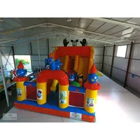 Aire de jeux gonflable géante Mickey Mouse pour l'extérieur, château gonflable avec double toboggan et parcours d'obstacles, équipement de jeux pour enfants
