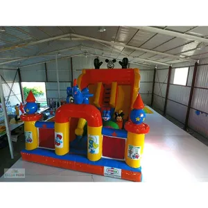 Aire de jeux gonflable géante Mickey Mouse pour l'extérieur, château gonflable avec double toboggan et parcours d'obstacles, équipement de jeux pour enfants - Product Image 1