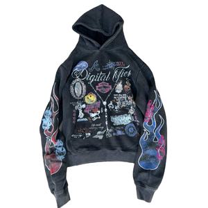 เสื้อมีฮู้ดซักแบบกรดลายนูนพิมพ์สกรีน DTG ลายนูนดีไซน์ดีใน400gsm ออกแบบได้ตามที่ต้องการมีน้ำหนักมาก - Product Image 1