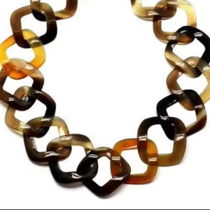 Polished Horn <b>Statement</b> Necklace Tribal Style Home Decoration Horn <b>Jewelry</b> for Easter Sympathy & Anniversary by glowin fashion - Product Image 6