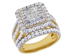 S925 Sterling Silver With Round & princess Cut Moissanite Iced Out Diamond Luxury Engagement or <b>Statement</b> <b>Ring</b> - Product Image 1