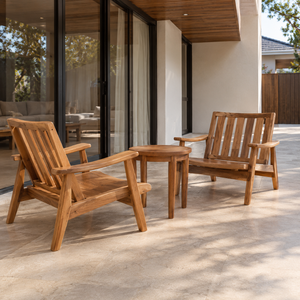 Conjunto de Sillas de Jardín de Madera de Teca Sólida con Mesa de Centro a Juego para Patio, Jardín, Hotel, Resort - Product Image 3