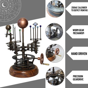 Modelo de Oráculo Mecánico Clásico de Primera Calidad, Sistema Solar de Latón Macizo y Aleación con Planetas Giratorios al Mejor Precio - Product Image 3