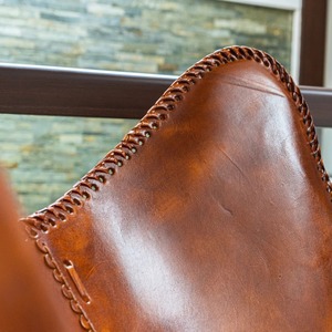 Handmade Antique Leather Butterfly Chair Comfortable Foldable Stylish Rustic Leisure Chair for Living Room Home Office Outdoor - Product Image 2