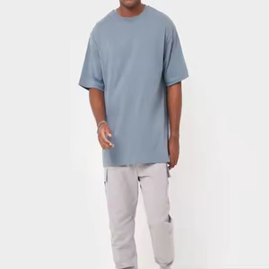 Prix bas 100% coton hommes surdimensionné T-Shirt coupe ample à manches courtes 220g confortable tissu doux respirant Anti-rides décontracté - Product Image 2