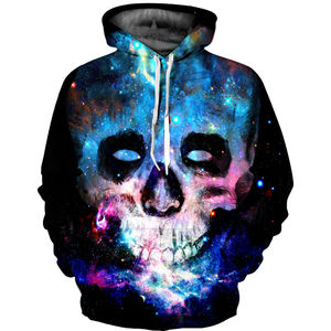 Sudaderas con capucha personalizadas al por mayor con estampado de sublimación de calavera con capucha para la temporada de primavera de alta calidad con material de primera calidad - Product Image 1