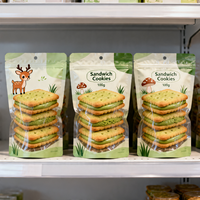 Sacs d'emballage pour biscuits et en-cas en plastique avec logo imprimé personnalisé, résistants à l'humidité, avec fermeture à glissière