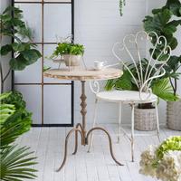 Chaise en métal rustique en forme de paon, chaise de jardin, style shabby chic, vieilli, meubles d'extérieur et d'intérieur, patio, décoration de maison de campagne