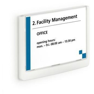 Décoration de bureau, panneau en verre acrylique transparent blanc durable, 149 x 105,5 mm, plaque de lettrage remplaçable - Product Image 1