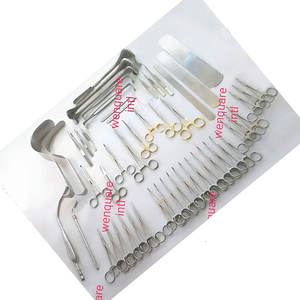 Juego de laparotomía básica de calidad superior con bajo MOQ, instrumentos quirúrgicos manuales reutilizables de acero inoxidable de 52 piezas para cirugía abdominal - Product Image 1
