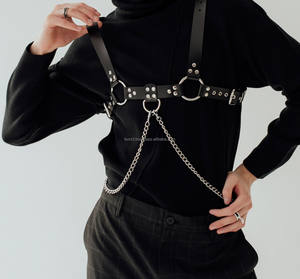 Arnés de pecho de cuero genuino de talla grande para hombre, cinturón de hombro con Color personalizable y logotipo, equipo de Bondage de alta calidad, 2017 - Product Image 4