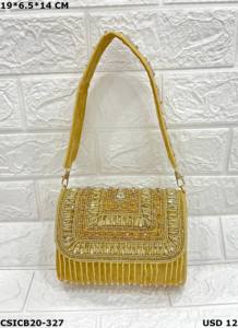 Designer Handmade Stone Beaded Evening <b>Clutch</b> Bag Women <b>Clutch</b> Bags Bridal/Wedding/Partywear <b>Pearl</b> <b>Clutch</b> Bags - Product Image 3