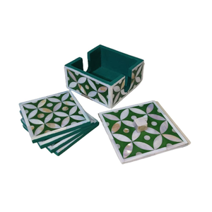 Sous-verre élégant en incrustation de nacre pour la décoration de café de table basse Sous-verre en incrustation de vadrouille écologique en gros - Product Image 1