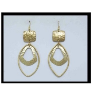 Boucles d'oreilles en acier plaqué titane lisse à trois couches bijoux de cadeau de fête - Product Image 1