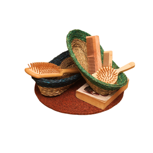 Cesta de almacenamiento de hierba Sabai hecha a mano con tejido artesanal duradero para uso decorativo rústico y vida sostenible ecológica - Product Image 2