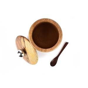 Récipient à thé en bois avec couvercle pour le stockage des herbes et des épices Passe au lave-vaisselle Lavage à la main Comprend uniquement une cuillère pour la cuisine - Product Image 5