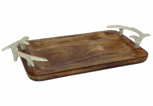 Bandeja de servicio de aluminio de madera de calidad moderna para té, café, Chocolate, bandeja decorativa para el hogar, Hotel, Ramadán, Diwali, bodas - Product Image 4