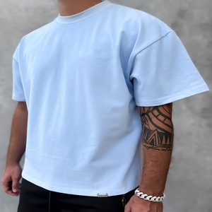 OEM 100% calidad superior 180GSM hombres cuello redondo ajustado al por mayor precio barato camiseta de los hombres de la fábrica - Product Image 2
