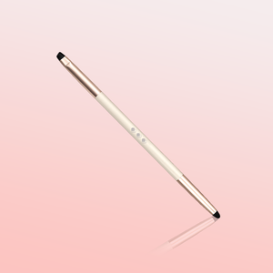 Pinceau de maquillage pour les yeux Kibo Aegyo Duo en poils synthétiques, manche en plastique, pour sourcils, nez, visage, avec virole en cuivre, application des cils - Product Image 1