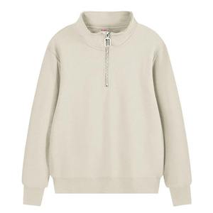 <b>Women's</b> 1/4-<b>Zip</b> Pullover Sweatshirt Sherpa Material 100% Polyester 1/4 <b>Zip</b> Pullover Custom <b>Woman's</b> Sherpa <b>Zip</b> <b>up</b> Pullover - Product Image 3