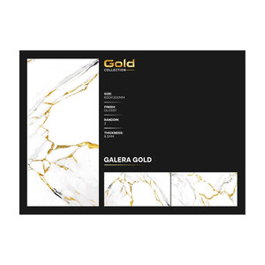Azulejos de porcelana esmaltada pulida de diseño moderno de lujo Diaspro Gold 5mm de espesor Azulejos de pared brillantes para hoteles Hogar - Product Image 1