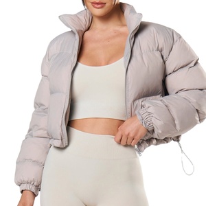 Veste courte matelassée d'hiver pour femme avec logo personnalisé, veste à bulles décontractée, chaude, isolée, épaisse, pour femmes - Product Image 1