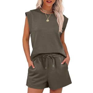 Conjunto de Pijama de Verano para Mujer, Talla Grande, con Logotipo Personalizado, Transpirable, de Encaje, Camiseta y Pantalones Cortos, Poliéster/Algodón 2026 - Product Image 1