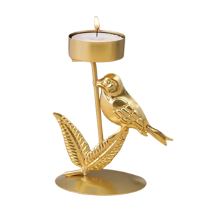 Candelabro de aluminio pequeño con acabado dorado hecho a mano, diseño único, decoración ecológica para el hogar para Navidad - Product Image 4