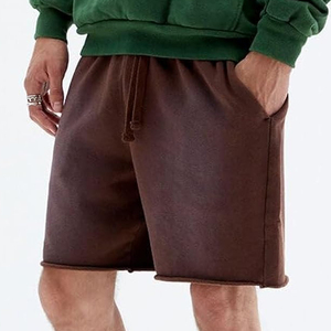 Shorts en coton délavé vintage pour homme, logo personnalisé imprimé à l'écran avec strass, motif uni, écologique, séchage rapide, respirant - Product Image 5